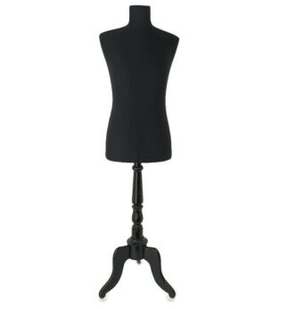 Vintage Mannequin Haute Couture Dress form Loft Wooden base Male Black Rare