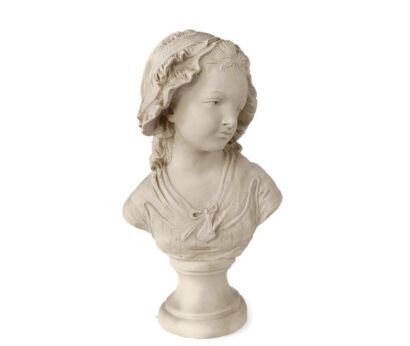 Bust Resin  Base Young French Peasant  Woman Girl Sculpture Paris Grinam Niam 