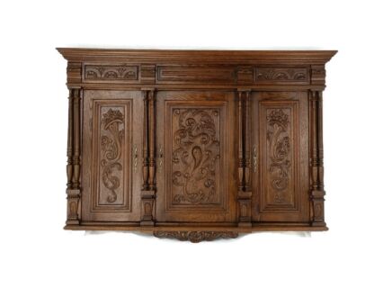 Antique Hand Carved Wood Front Door Panels Reclaimed Architectural 3 Pieces  Front Panel recessed 