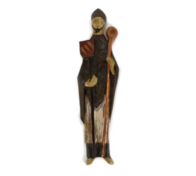 Ceramic Wall Hanging Perignem marked Saint Eligius Eloy Bishop Noyon Collector