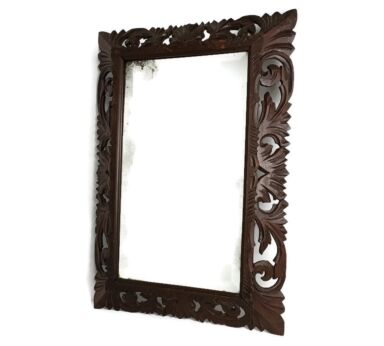 Large Mirror Hallway Bathroom Bedroom Vintage Black Forest Style Hand carved wood 