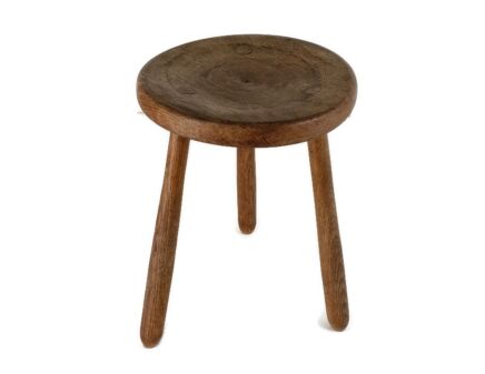 Hand Carved wood Milking Stool Pedestal Table Pedestal  Plant Stand Funky 