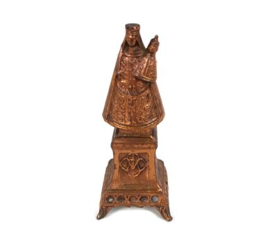 Mini Statue Madonna Notre Dame de Scherpenheuvel Montaigu Spelter HTF collector 