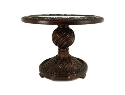 Stunning ornate Hand Carved Wooden Side Coffee table with Glass top 