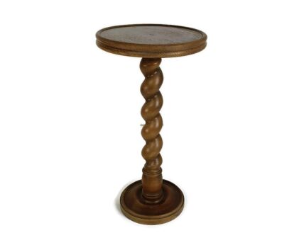 Hand Carved wood Pedestal Table Plant Flower Bonsai Stand Side Table Barley Twist barn style