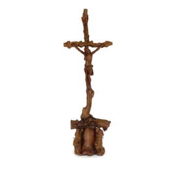 XL Standing Crucifix Applewood Grapevine wood Corpus Oak Stunning Extremely rare