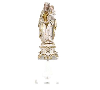 Antique 1900 Vieux Paris Bruxelles Porcelain Bisque Statue Virgin Mary Madonna Infant Jesus  