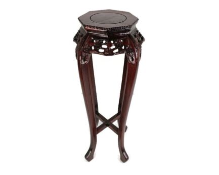 Large Gorgeous Rosewood Chinese Pedestal Plant stand bonsai table side table ornate vintage