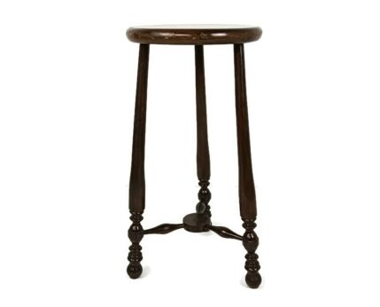 Vintage Wood Side Occasional Table Pedestal Plant Stand Two Tier Barn Country 