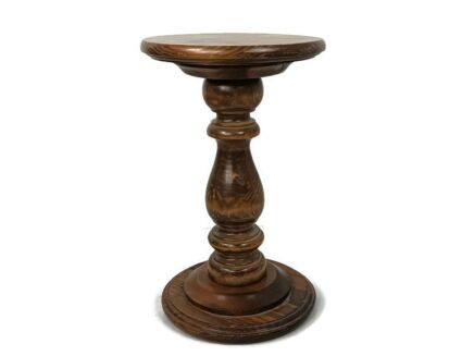 Vintage Pedestal hand carved pinewood plant stand side table bonsai flower table 