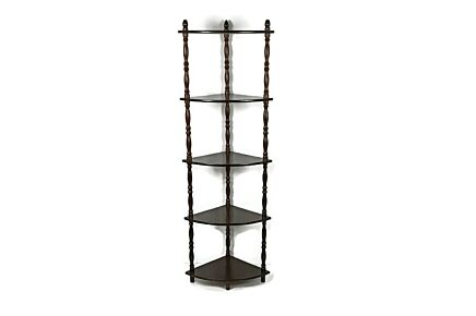 Pedestal Display Side Table Plant Stand Italian Wood Vintage Display Etagère 5 Tier