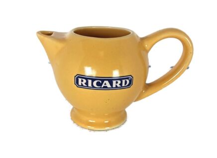 Yellow Ricard Pitcher Jar Ceramic France French Authentic Apero Pastis vintage