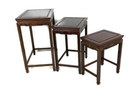 set of 3 nesting stocking side tables rosewood vintage lovely 