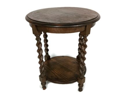 Barley twist Hand Carved Wood Wooden Side Coffee Occasional table vintage barn style Large