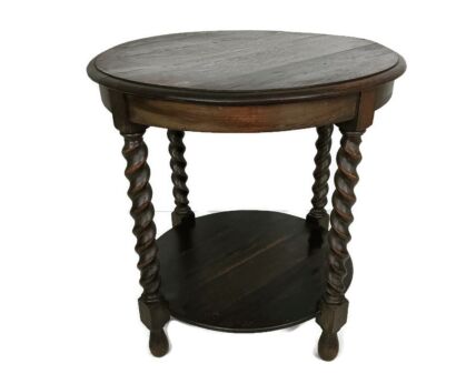 Barley twist Hand Carved Wood Wooden Side Coffee Occasional Large table vintage barn style 
