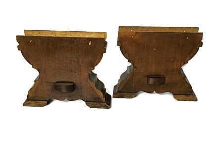 pair antique table legs carved wood reclaimed architectural salvaged  parts