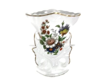 Vieux Bruxelles Porcelain Fan Flair Bridal Vase Flower Bouquet Belgium antique