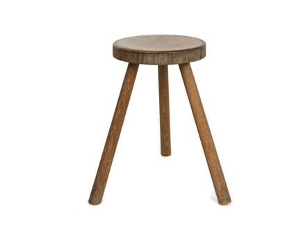 vintage carved wooden milking stool pedestal plant bonsai stand side table, barn style