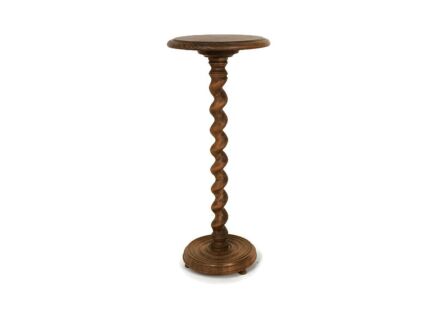 large vintage hand carved wooden barley twist Pedestal Plant stand side table barn farmhouse