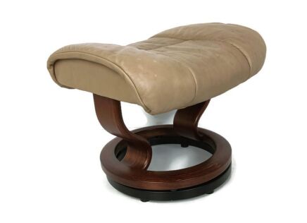 Ekornes Stressless Recliner brown Leather Footstool Foot rest Ottoman Vintage Norway