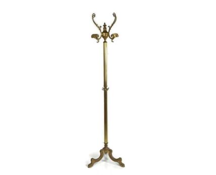 Italian Standing Hall Tree Coat Hallway Rack Brass Eyecatcher Hollywood Regency vintage