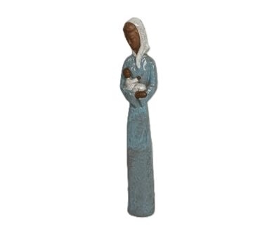 Signed Paul Serste Large Ceramic Statue Virgin Mary Infant Jesus Madonna vintage