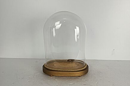 Antique Victorian Oval Hand Blown Glass Globe Dome Doll Clock 10.00" H 7.28"W 4.92" D