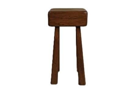 Antique Milking Stool Bench Pedestal Barn Country style wood thick top side table