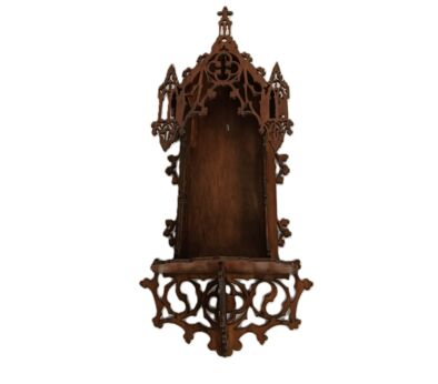 Vintage hand carved wooden folk art Chapel Niche for statue hanging gorgeous