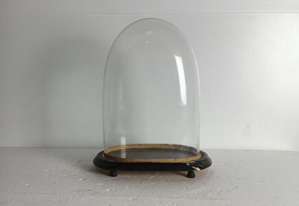 Antique Victorian Oval Hand Blown Glass Globe Dome Doll Clock 12.99" H 9.05"W 5.51" D