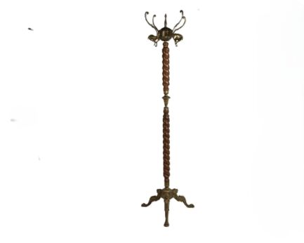 Standing Hall Tree Coat Hallway Rack Barley twist Stem lion heads  Base Eyecatcher
