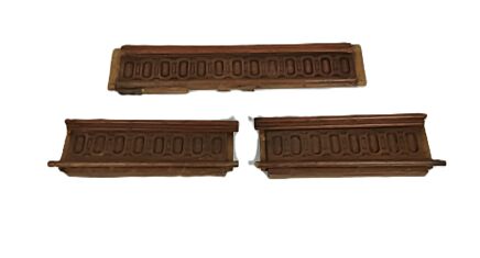 Set of 3 Antique Reclaimed Carved Wood Trims and Pediments