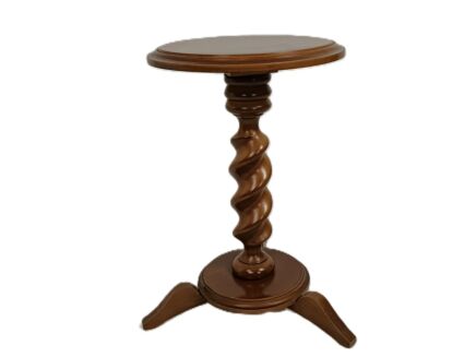 vintage Barley twist carved wood Pedestal tripod legs, Side table plant stand barn style
