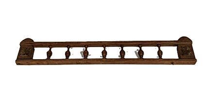 Antique Carved Wooden Pediment with Spindles - Reclaimed 1800s
