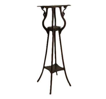 Antique Art Nouveau 3-Tier Pedestal Plant Stand Carved Wood Side Table Bonsai Table