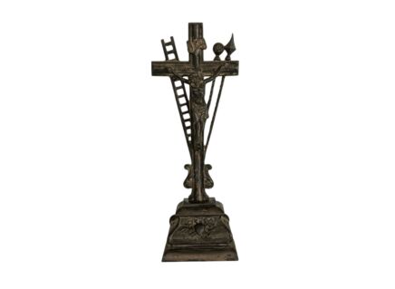 Vintage Standing Crucifix Jesus Christ Spelter Tools of Passion