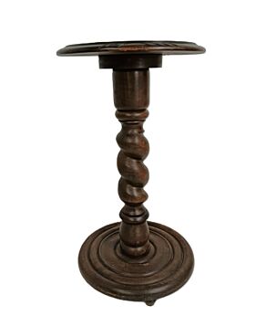 Antique Barley Twist Wooden Pedestal Plant Stand Side Table