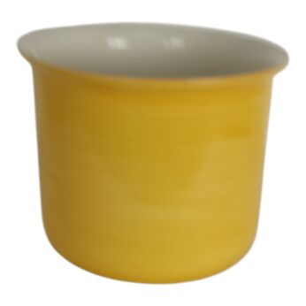 Vintage Yellow Ribbed Ceramic Indoor Planter