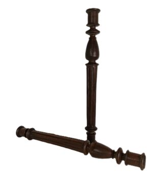 Pair of Large Reclaimed Carved Wood Spindles - 1800s Architectural Balusters