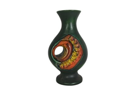 West Germany Waler Gerhard Small Funky Vintage Green Ceramic Vase