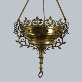 Huge Antique  Brass  Gods Lamp Light Ceiling Fixture Chandelier Pendant 19th century gothic style
