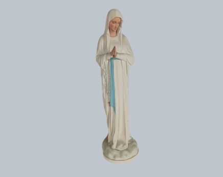 Large Statue Our Lady of Notre Dame de Banneux Lady of the Poor stoneware Dupon Brugge vintage