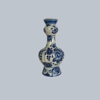 Bulbous vase Delft vintage modernist blue white porcelain Netherlands Holland Knobbed