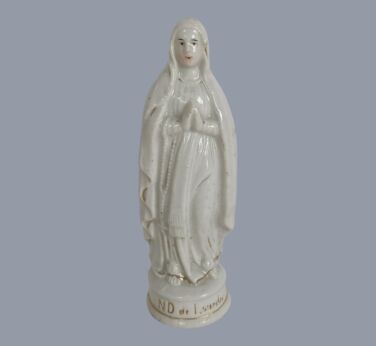 Vintage Our Lady of Lourdes Porcelain Mini Statue Figurine