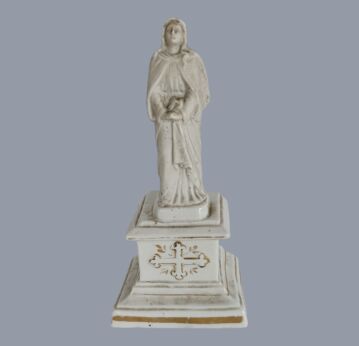 Antique Vieux Bruxelles Mater Dolorosa Porcelain Figurine 1800s - Crucifix Part