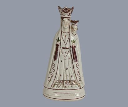 Antique Mini Our Lady of Bonsecours Porcelain Mini Statue Figurine Vieux Bruxelles