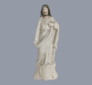 Mini Antique Vieux Bruxelles Jesus Christ Porcelain Statue figurine