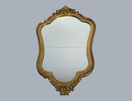 Vintage Wall Mirror Wooden Frame Rococo Style Hollywood Regency Hallway Bathroom