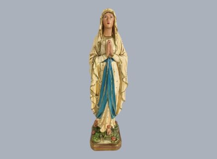 Vintage Hand-Painted Lourdes France Madonna Our Lady Virgin Mary Statue