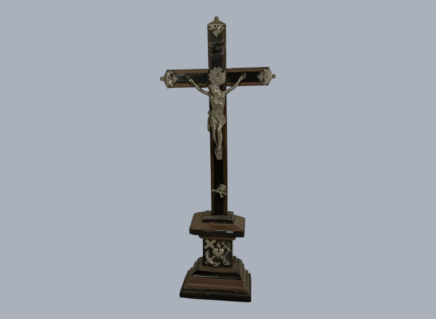 Antique Standing Crucifix Cross Table Desk Altar Wood Love Hope Faith